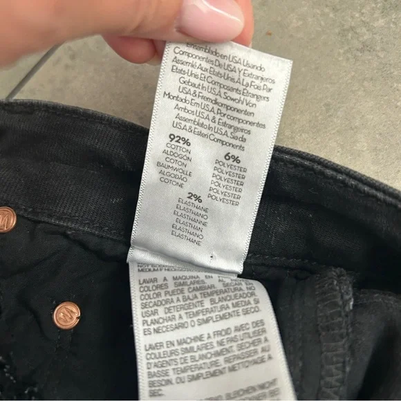 Mother the looker zip wait until dark black skinny jeans 27